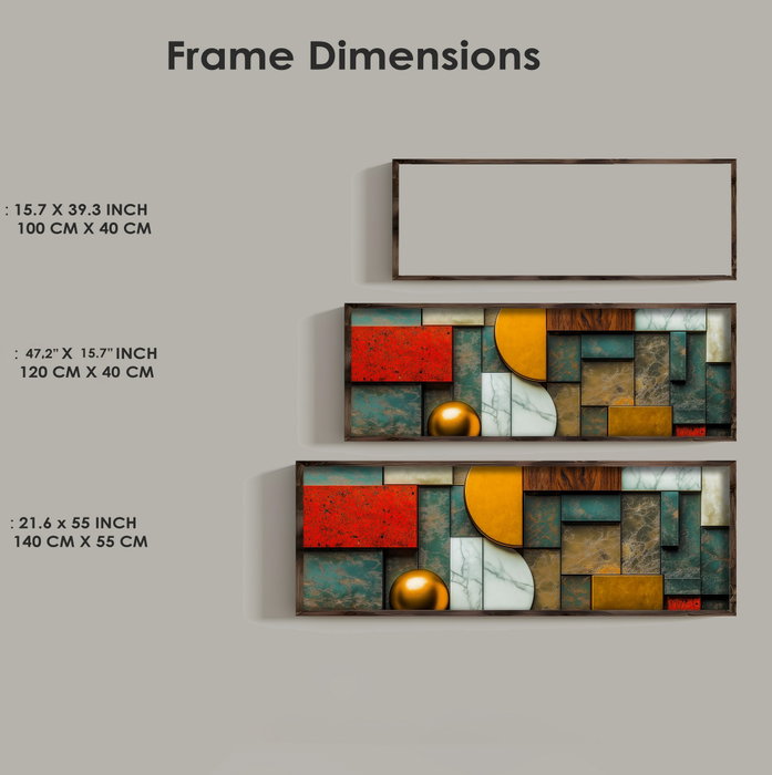 Wallity Pintura Decorativa EMR010 Multicolor en MDF con Marco Wallity Pintura Decorativa EMR010 Multicolor en MDF con Marco